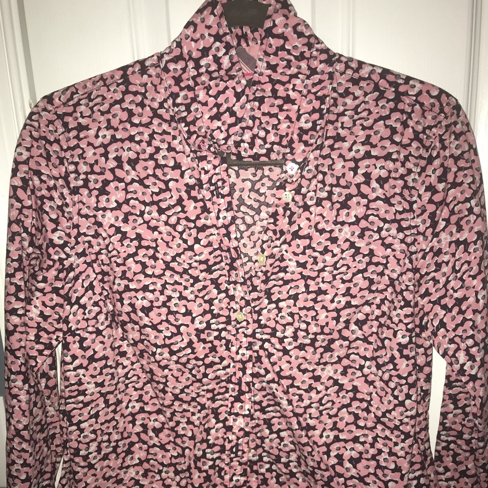 Talbots button down shirt, floral, size 10p